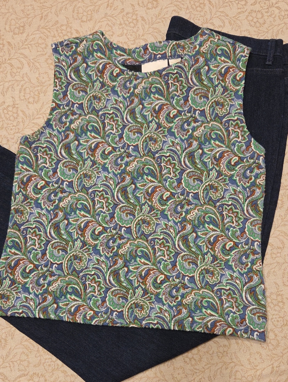 Maeve Anthropologie Knit Paisley Tank Top